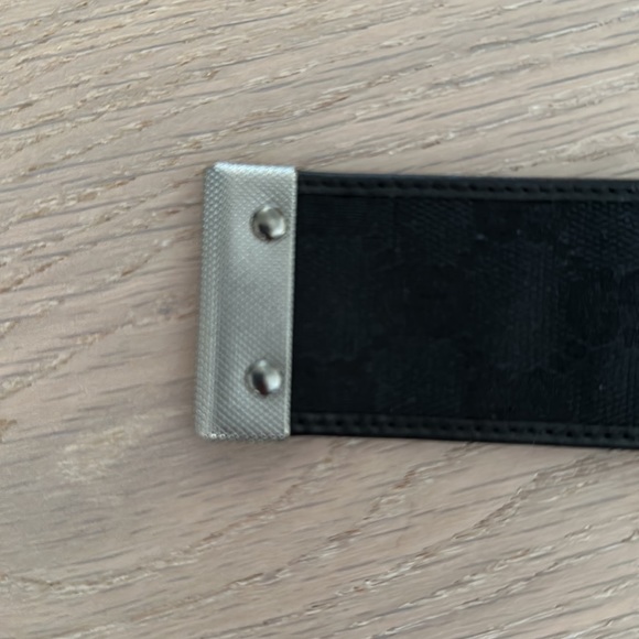 Gucci black canvas belt with silver hardware. Worn once! - Picture 5 of 9